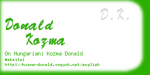 donald kozma business card